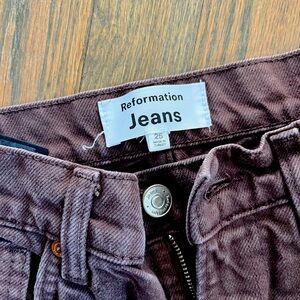 Reformation brown straight leg jeans!